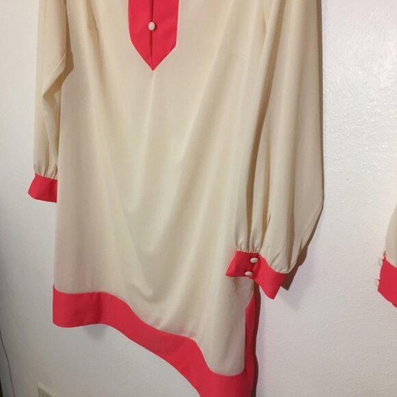 Vintage 50s 60s Two Piece Lingerie Pajama Set Colorblock Nickers Pantaloons (1) - Picture 8 of 16